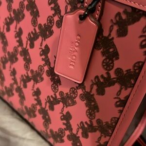 BRAND NEW Coach crossbody bag with horse and carriage design in velvet.